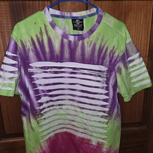 Tie-Dye Short Sleeve Tee - Green and Purple